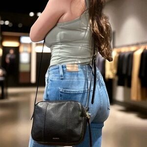 Fossil Black Leather Crossbody Bag